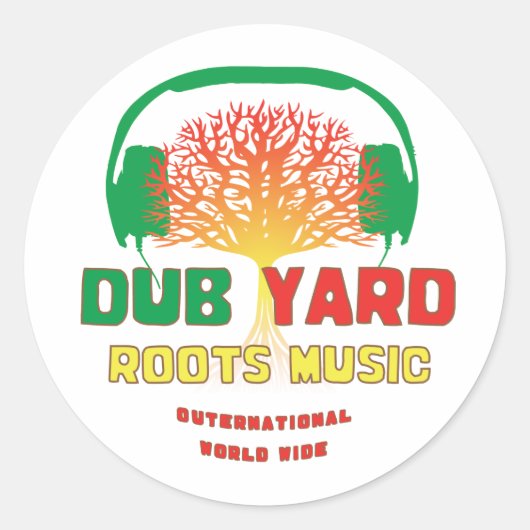 Dub Yard Roots Music Ronde Sticker (Voorkant)