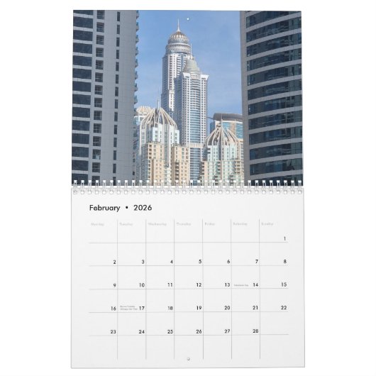 Dubai 2026 calendar kalender (Feb 2026)
