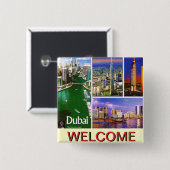 DUBAI 4, WELCOME ..MOJISOLA A GBADAMOSI OKUBULE VIERKANTE BUTTON 5,1 CM (Voorkant /achterkant)
