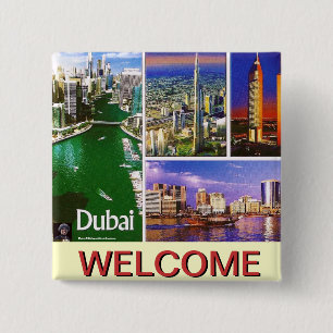DUBAI 4, WELCOME ..MOJISOLA A GBADAMOSI OKUBULE VIERKANTE BUTTON 5,1 CM