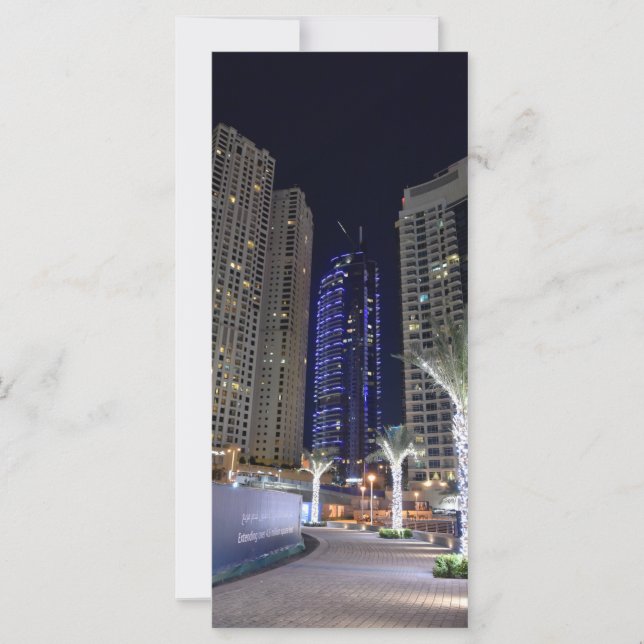 Dubai architectuur bij nacht (Voorkant)