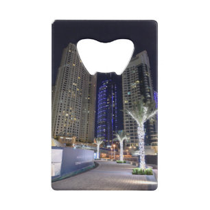 Dubai architectuur bij nacht creditkaart flessenopener
