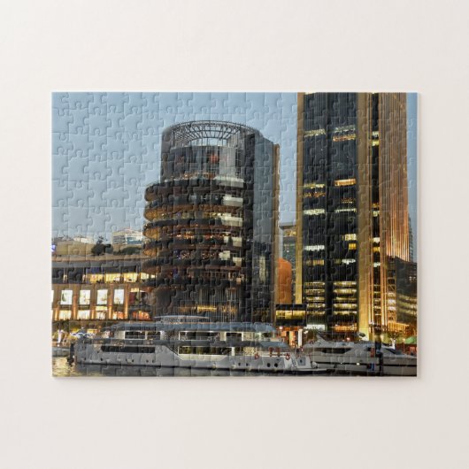 Dubai architectuur bij nacht legpuzzel (Horizontaal)