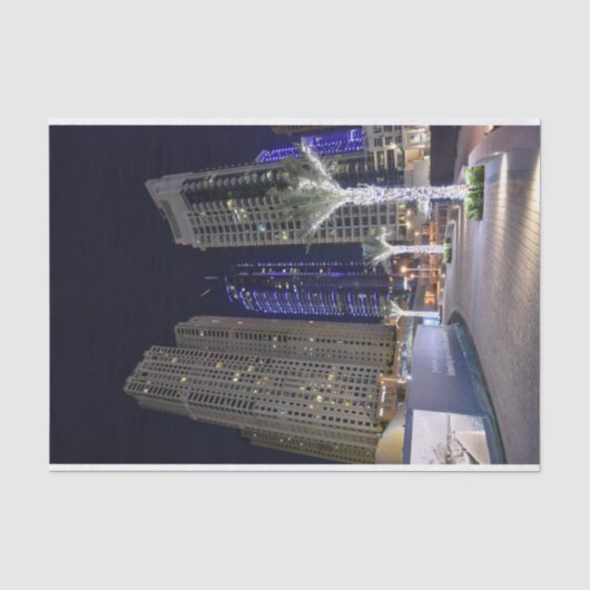 Dubai architectuur bij nacht tissuepapier (Voorkant)
