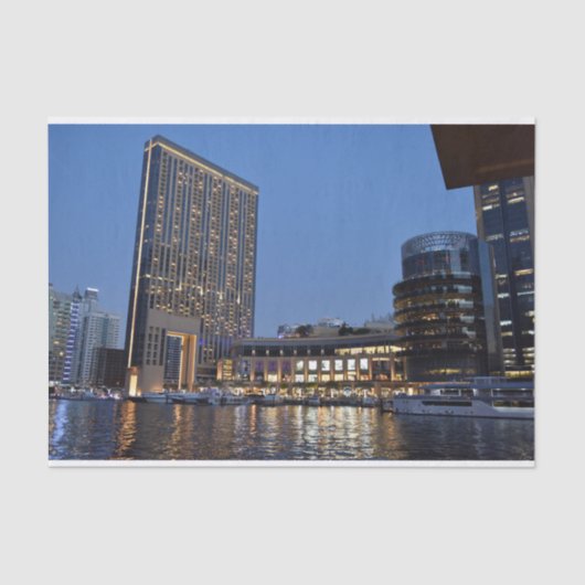 Dubai architectuur bij nacht tissuepapier (Voorkant)
