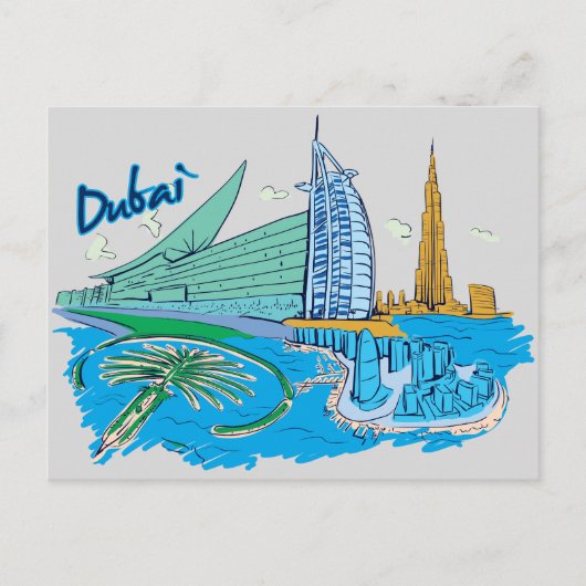 Dubai, beroemde stad van de Verenigde Arabische Em Briefkaart (Voorkant)