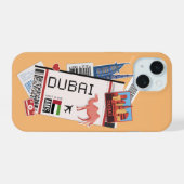 Dubai Boarding Pass iPhone 15 Case (Achterkant horizontaal)