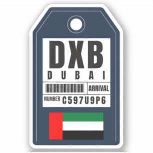 Dubai Boarding Pass - Verenigde Arabische Emiraten Sticker