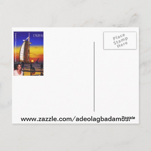 DUBAI BRIEFKAART VAN MOJISOLA A GBADAMOSI OKUBULE (Achterkant)