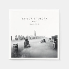 Dubai bruiloft aangepaste foto cocktail servetten