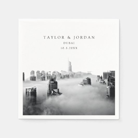Dubai bruiloft aangepaste foto cocktail servetten (Voorkant)