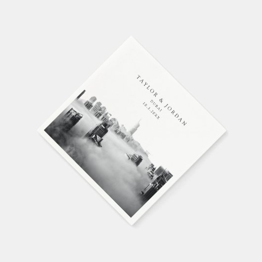 Dubai bruiloft aangepaste foto cocktail servetten (Hoek)