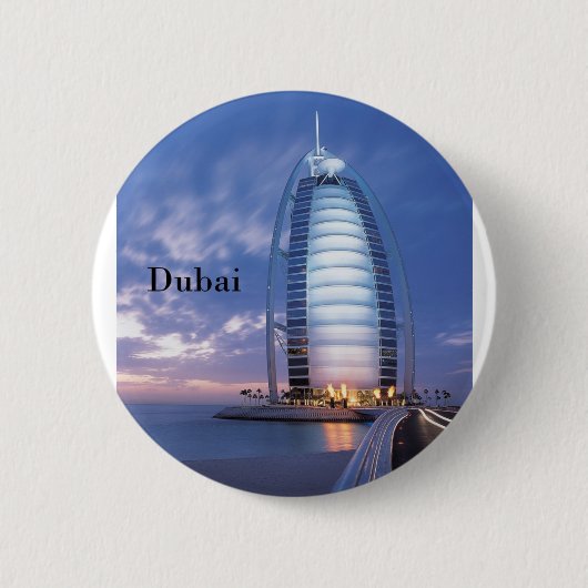 Dubai Burj Al Arab Hotel (van St.K.) Ronde Button 5,7 Cm (Voorkant)