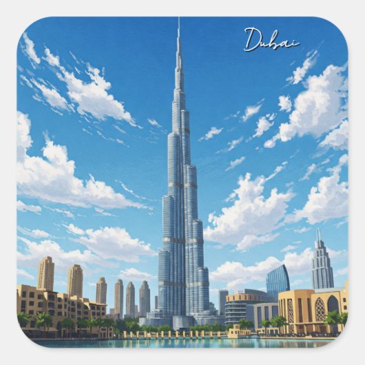 Dubai Burj Al Arab VAE Reizen Vierkante Sticker (Voorkant)