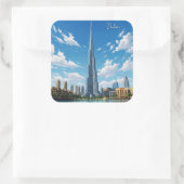 Dubai Burj Al Arab VAE Reizen Vierkante Sticker (Tas)