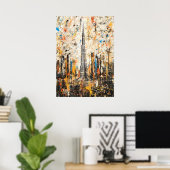 Dubai Burj Khalifa Abstract Drip Painting Poster (Thuiskantoor)