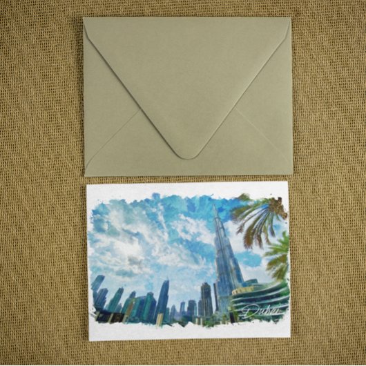 Dubai Burj Khalifa Panorama Uitzicht Briefkaart