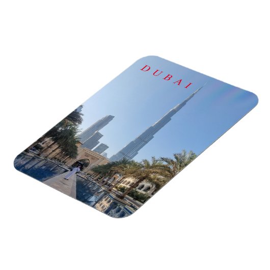 Dubai Burj Khalifa uitzicht koelkastmagneet Magneet (Linkerzijde)