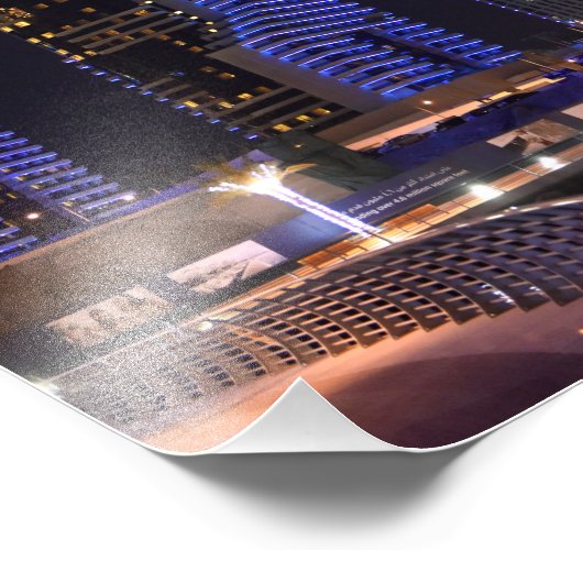 Dubai Cayan Tower 's nachts Foto Afdruk (Hoek)