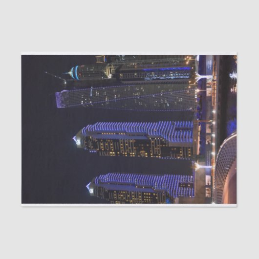 Dubai Cayan Tower 's nachts Tissuepapier (Voorkant)