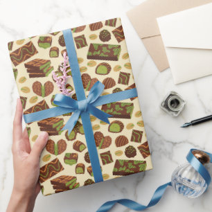 Dubai Chocolade Inpakpapier, Pistache Snoepgoed Cadeaupapier