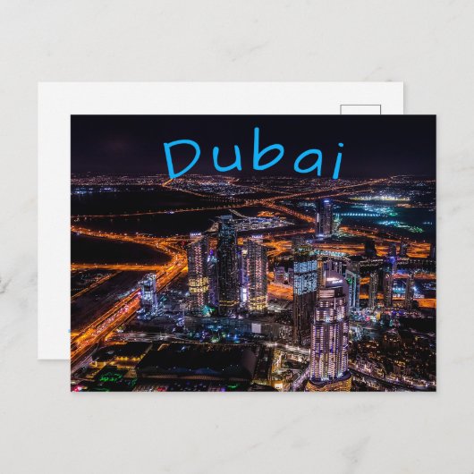 Dubai City Liight Time Briefkaart (Voorkant / Achterkant)
