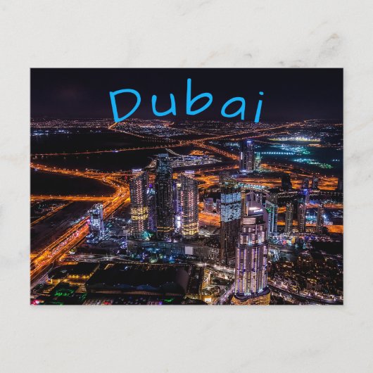 Dubai City Liight Time Briefkaart (Voorkant)