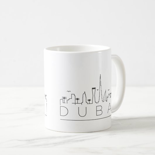 Dubai | City Stylized City Skyline Coffee Mu Koffiemok (Voorkant rechts)