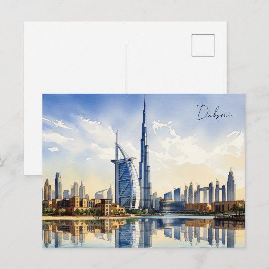 Dubai Cityscape Verenigde Arabische Emiraten reize Briefkaart (Voorkant / Achterkant)