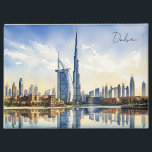 Dubai Cityscape Verenigde Arabische Emiraten reize Magneet<br><div class="desc">Het Burj Al Arab, een luxe hotel in Dubai, Verenigde Arabische Emiraten, is een opvallend architectonisch wonder. Het kenmerkende zeilvormige silhouet stijgt 321 meter (1.053 voet) boven de Arabische Golf, waardoor het een van de hoogste hotels ter wereld is. De Burj Al Arab, voltooid in 1999, staat bekend om zijn...</div>