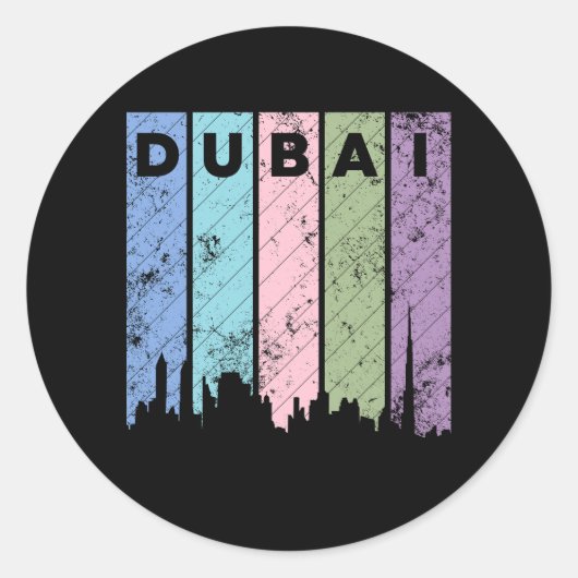 Dubai Classic Round Sticker (Voorkant)