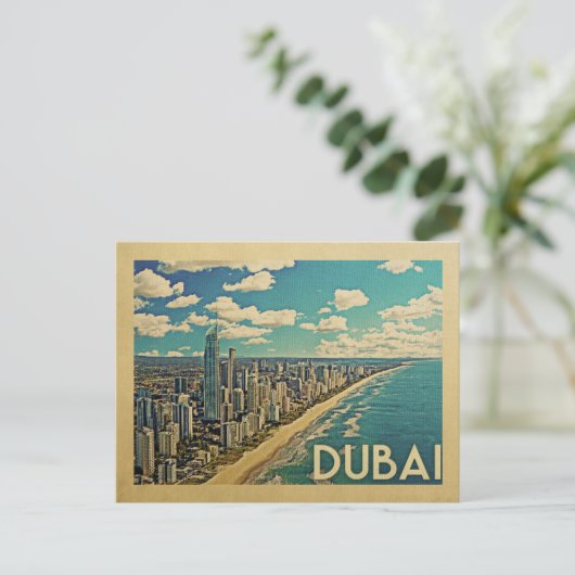 Dubai Coast Vintage Travel Briefkaart (Staand voorkant)
