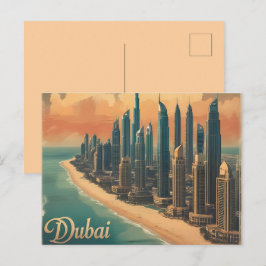 Dubai Coast Vintage Travel Briefkaart