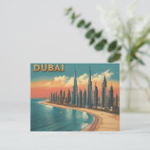 Dubai Coast Vintage Travel Briefkaart (Staand voorkant)
