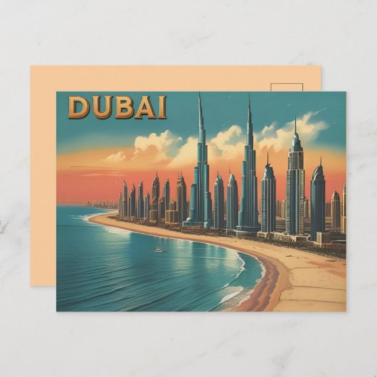 Dubai Coast Vintage Travel Briefkaart (Voorkant / Achterkant)