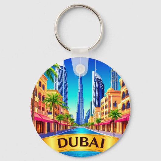 🧲 Dubai Emmer Reisbestemming 🌍 Sleutelhanger (Voorkant)