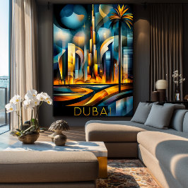 Dubai futuristisch kubisme - moderne geometrische  poster