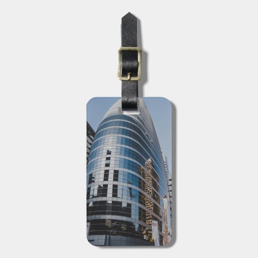 Dubai glazen wolkenkrabber bagagelabel (Voorkant verticaal)