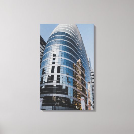 Dubai glazen wolkenkrabber canvas afdruk (Voorkant)