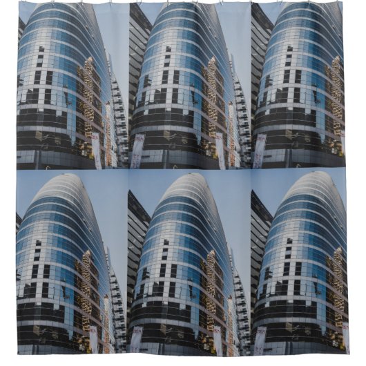 Dubai glazen wolkenkrabber douchegordijn (Voorkant)