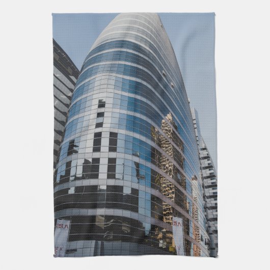 Dubai glazen wolkenkrabber theedoek (Verticaal)
