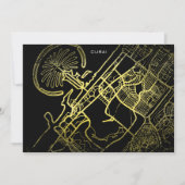 Dubai Gold Style Art Map Kaart (Voorkant)