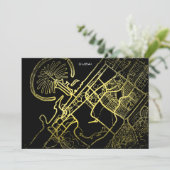 Dubai Gold Style Art Map Kaart (Staand voorkant)