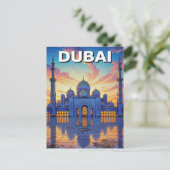 Dubai Grand Mosque UAE Zonsondergang Briefkaart (Staand voorkant)