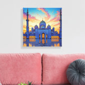 Dubai Grand Mosque UAE Zonsondergang Canvas Afdruk (Insitu (Woonkamer))