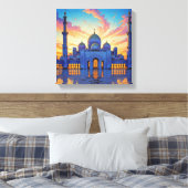 Dubai Grand Mosque UAE Zonsondergang Canvas Afdruk (Insitu (Slaapkamer))