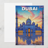 Dubai Grand Mosque UAE Zonsondergang Feestdagenkaart (Voorkant / Achterkant)