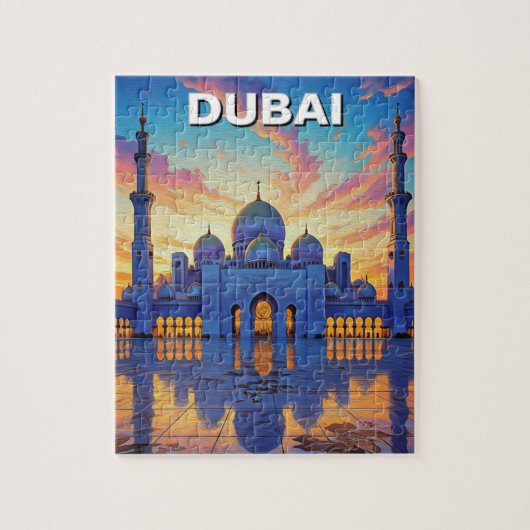 Dubai Grand Mosque UAE Zonsondergang Legpuzzel (Verticaal)