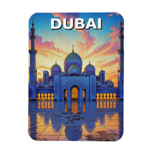 Dubai Grand Mosque UAE Zonsondergang Magneet