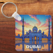 Dubai Grand Mosque UAE Zonsondergang Sleutelhanger (Voorkant)